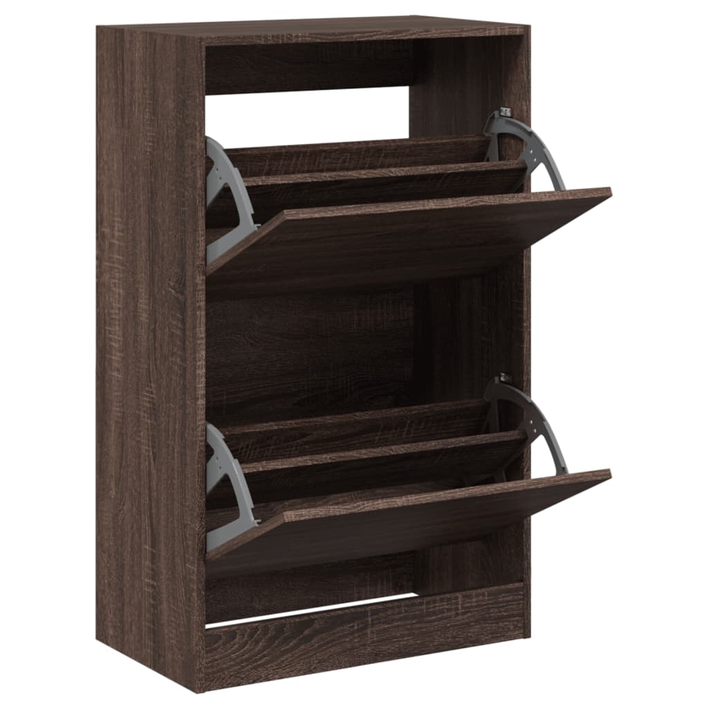 Schuhschrank Braun Eichen-Optik 60x34x96,5 cm Holzwerkstoff - Premium Schuhregale & -schränke - Just €113.63! Shop now at homesales4u