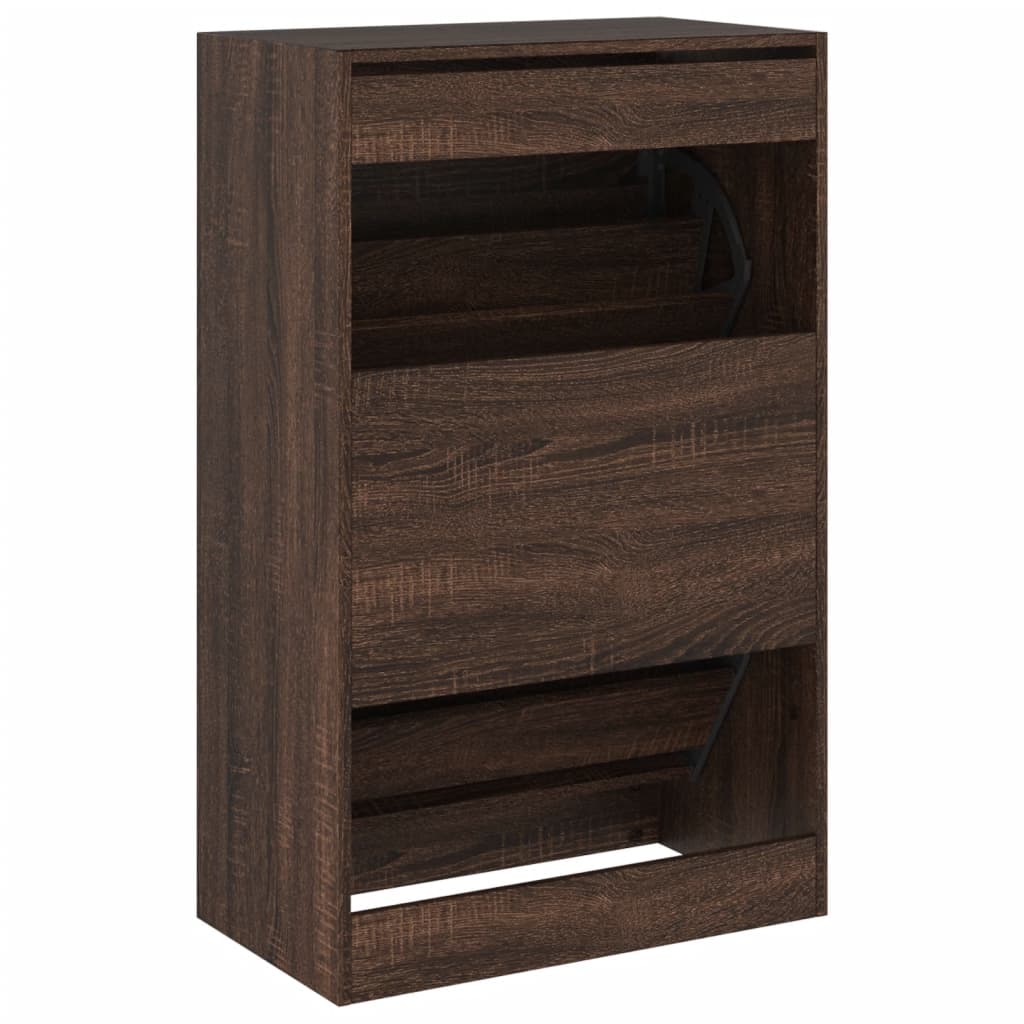 Schuhschrank Braun Eichen-Optik 60x34x96,5 cm Holzwerkstoff - Premium Schuhregale & -schränke - Just €113.63! Shop now at homesales4u