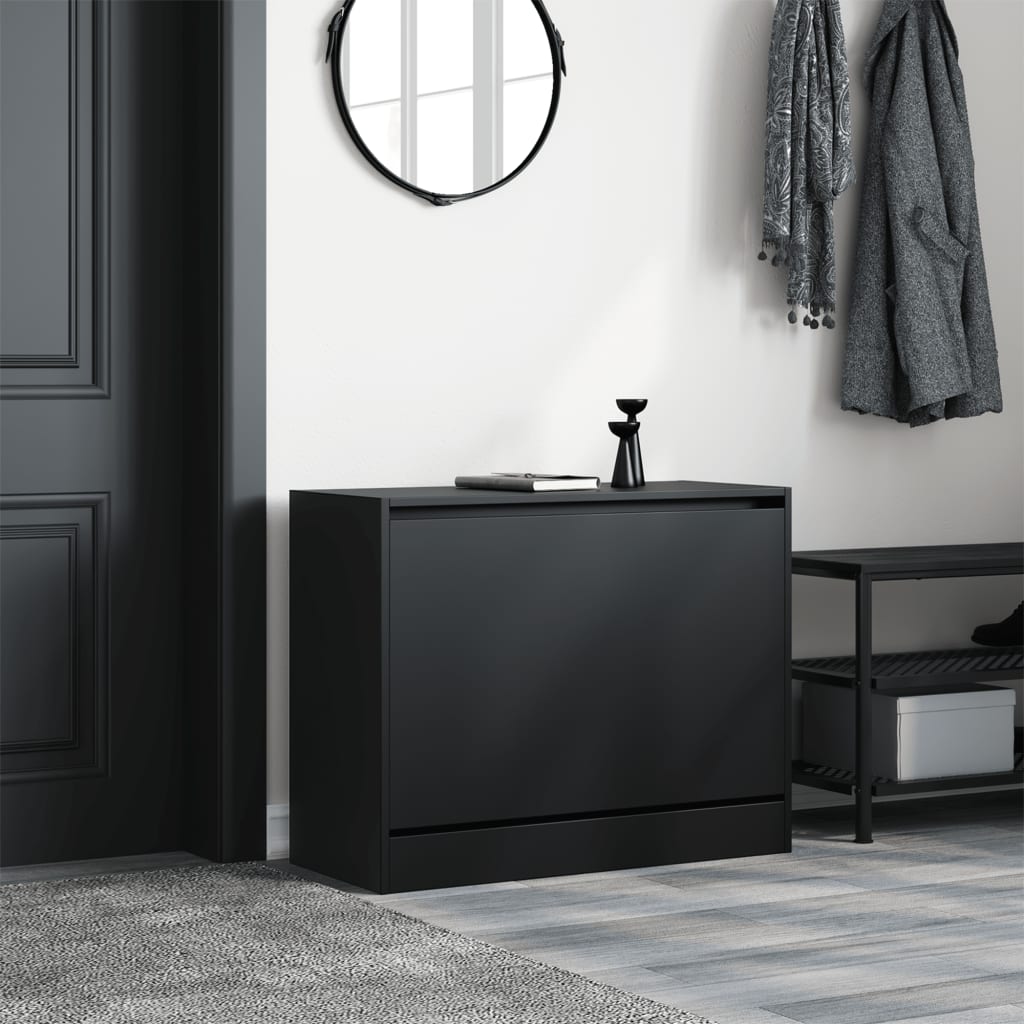 Schuhschrank Schwarz 80x34x63 cm Holzwerkstoff - Premium Schuhregale & -schränke - Just €73.02! Shop now at homesales4u