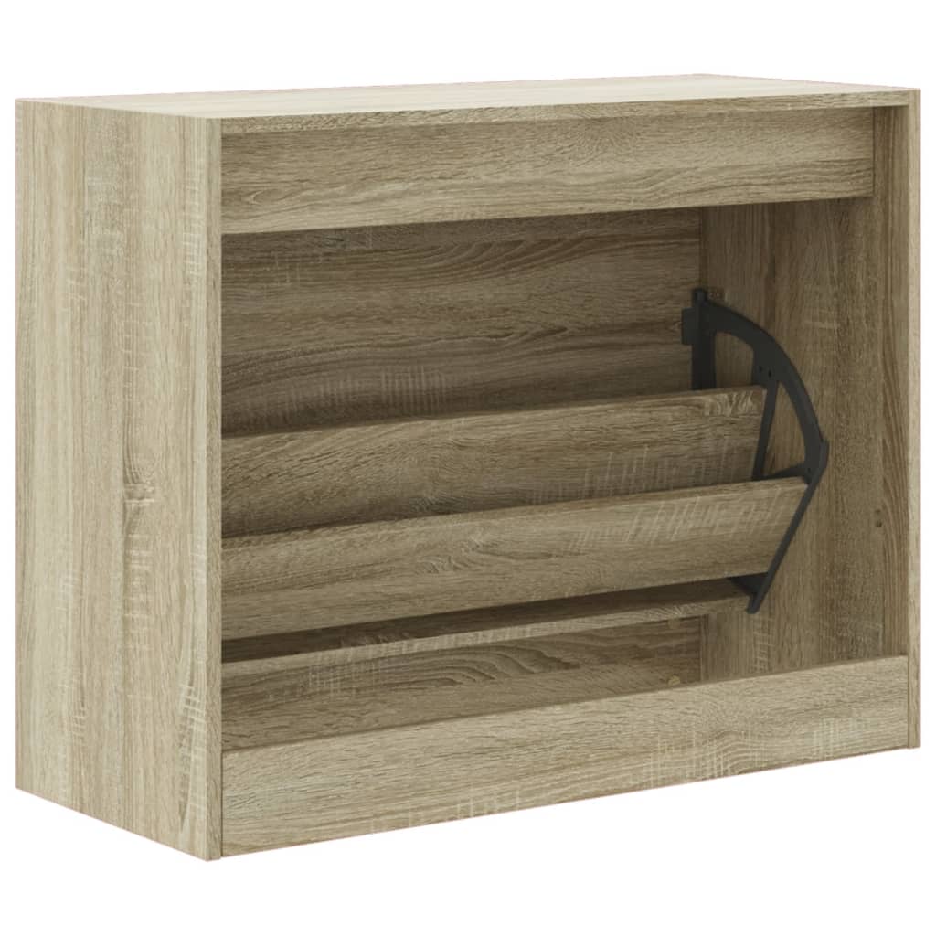 Schuhschrank Sonoma-Eiche 80x34x63 cm Holzwerkstoff - Premium Schuhregale & -schränke - Just €70.09! Shop now at homesales4u