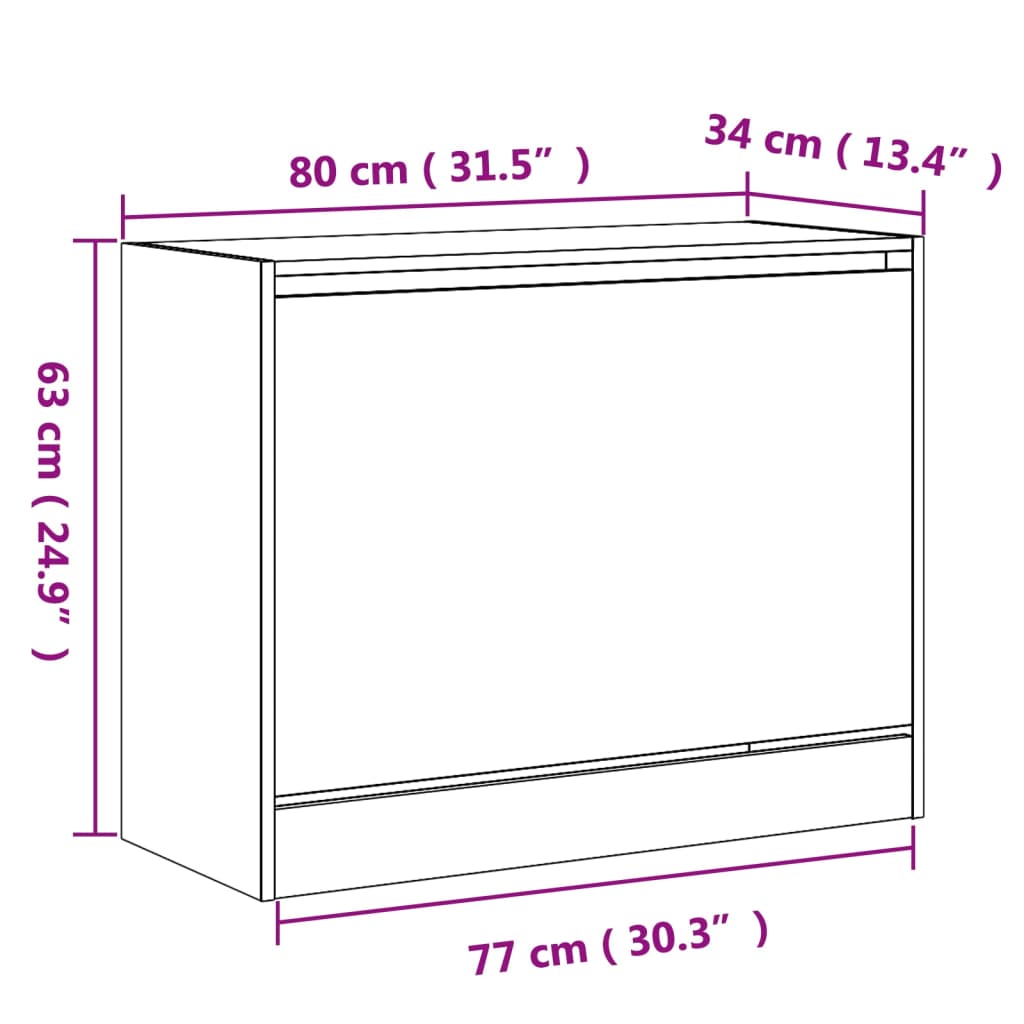 Schuhschrank Sonoma-Eiche 80x34x63 cm Holzwerkstoff - Premium Schuhregale & -schränke - Just €70.09! Shop now at homesales4u