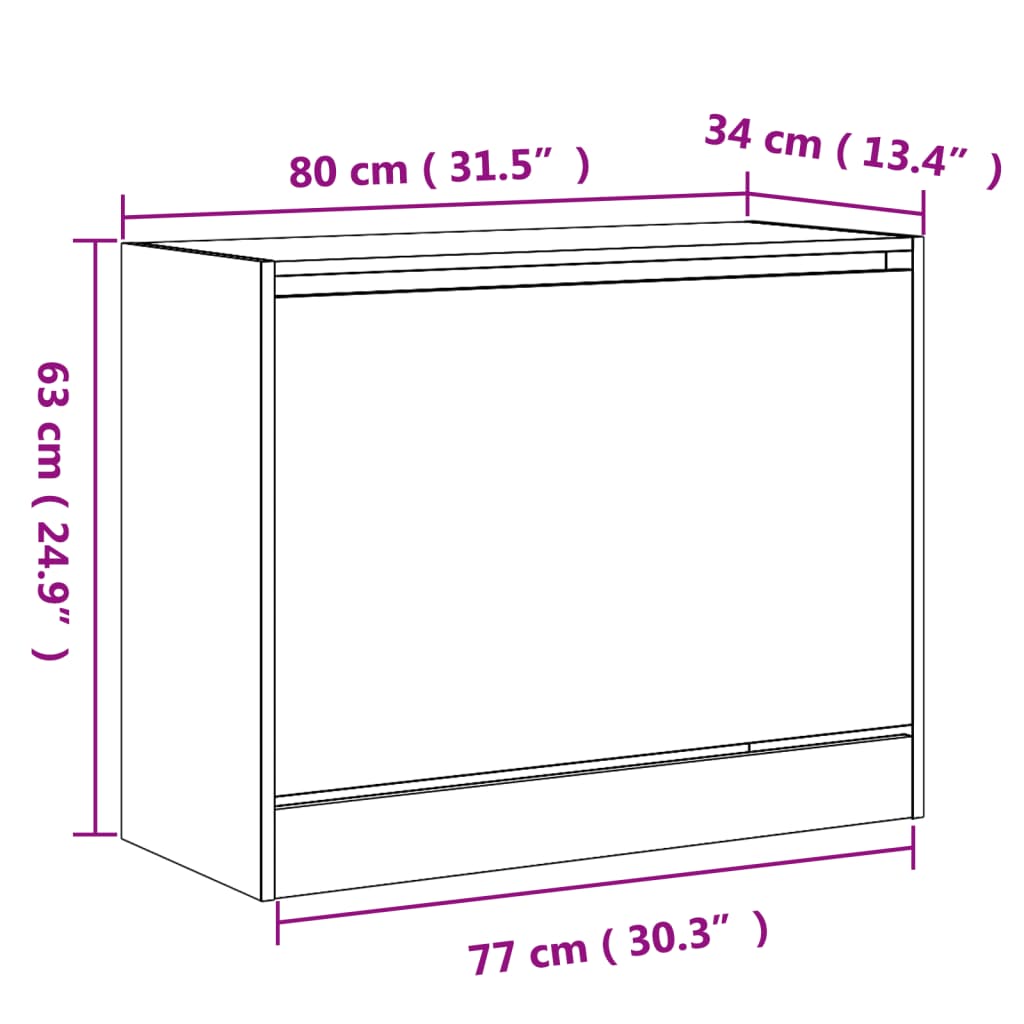 Schuhschrank Räuchereiche 80x34x63 cm Holzwerkstoff - Premium Schuhregale & -schränke - Just €85.73! Shop now at homesales4u