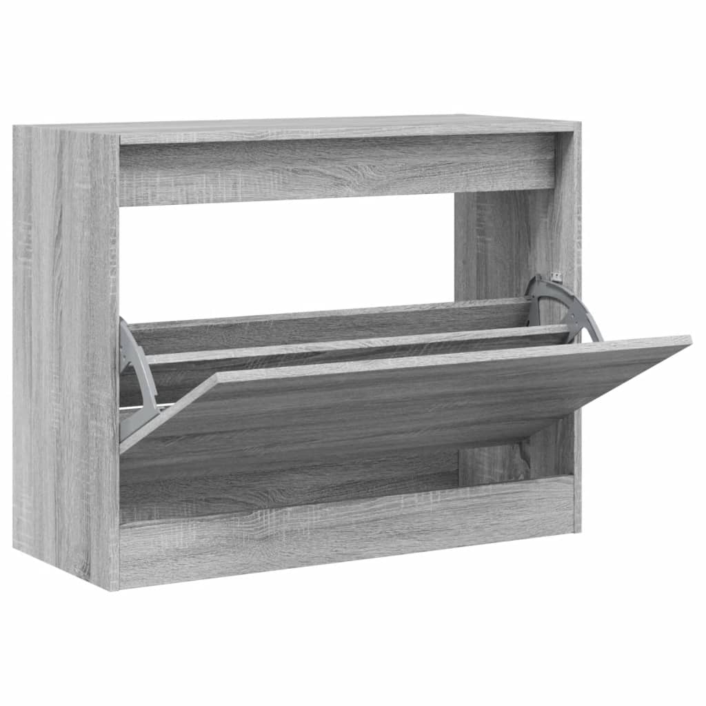 Schuhschrank Grau Sonoma 80x34x63 cm Holzwerkstoff - Premium Schuhregale & -schränke - Just €85.73! Shop now at homesales4u