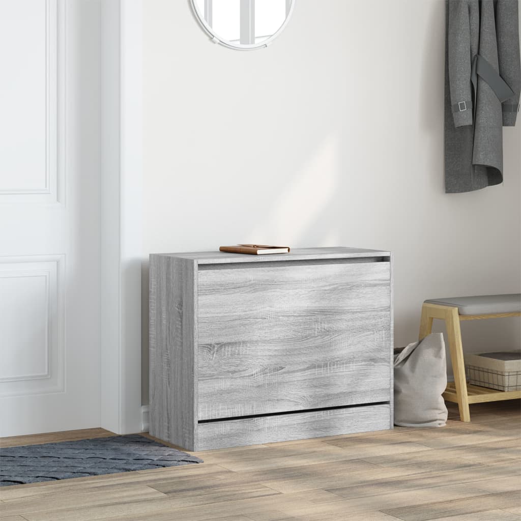 Schuhschrank Grau Sonoma 80x34x63 cm Holzwerkstoff - Premium Schuhregale & -schränke - Just €85.73! Shop now at homesales4u