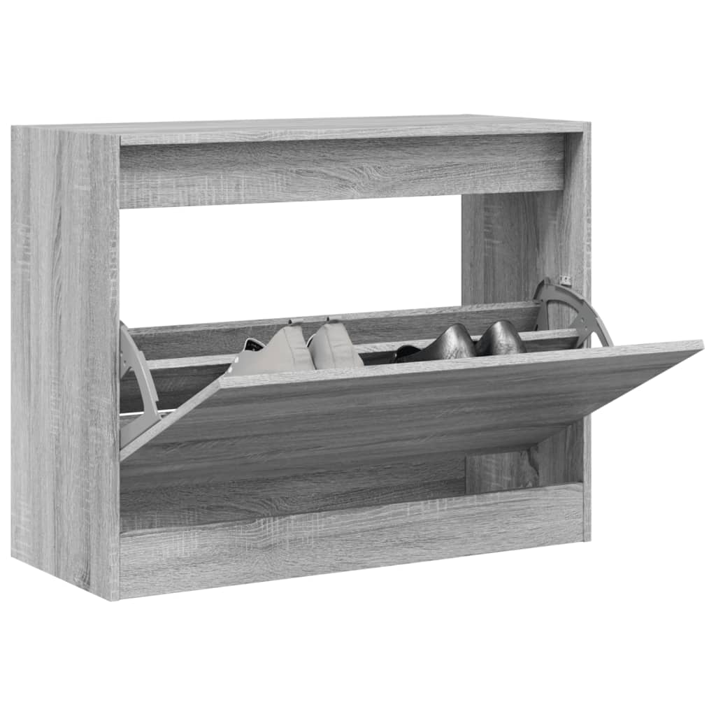 Schuhschrank Grau Sonoma 80x34x63 cm Holzwerkstoff - Premium Schuhregale & -schränke - Just €85.73! Shop now at homesales4u