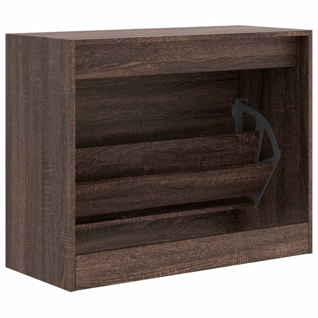 Schuhschrank Braun Eichen-Optik 80x34x63 cm Holzwerkstoff - Premium Schuhregale & -schränke - Just €111.34! Shop now at homesales4u