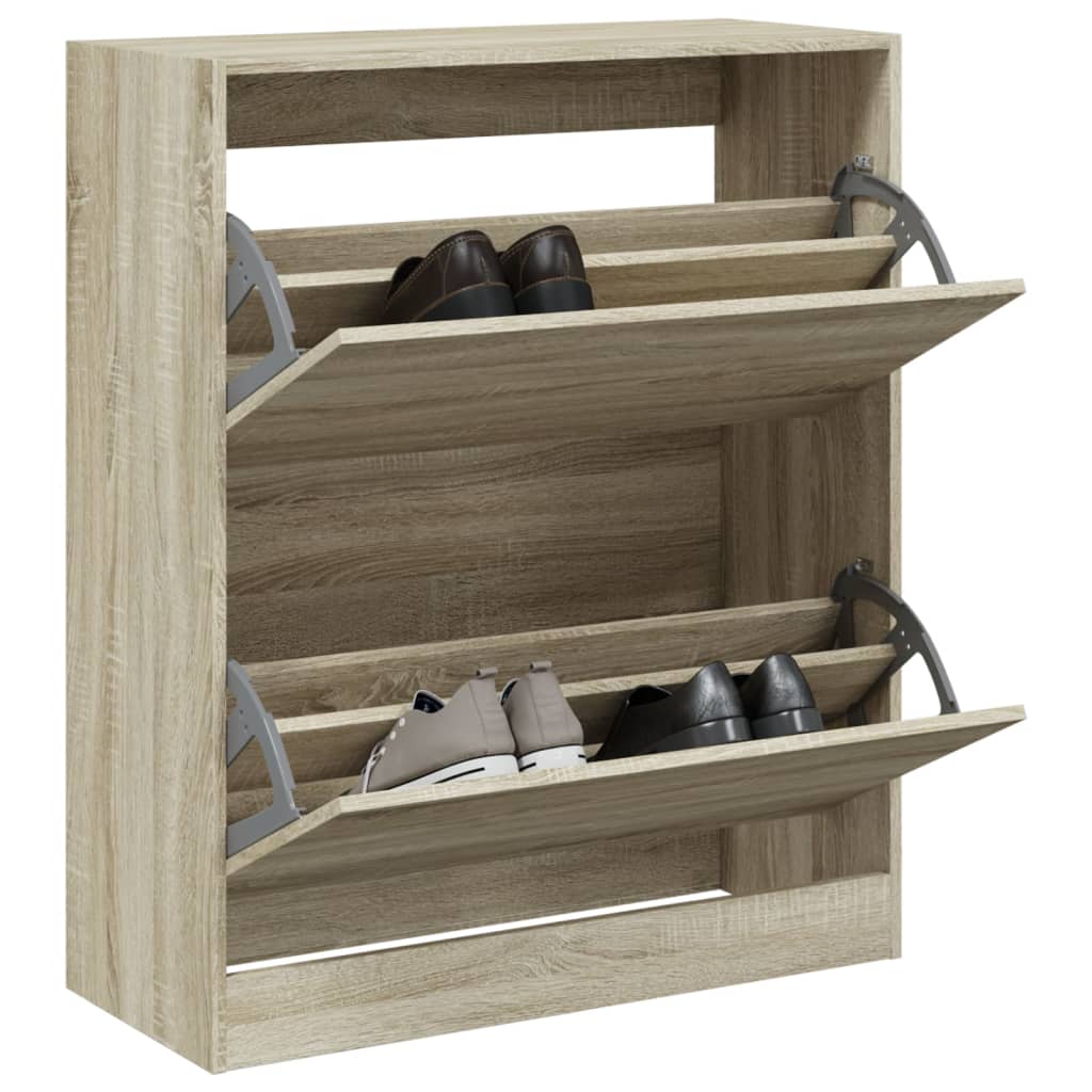 Schuhschrank Sonoma-Eiche 80x34x96,5 cm Holzwerkstoff - Premium Schuhregale & -schränke - Just €116.29! Shop now at homesales4u