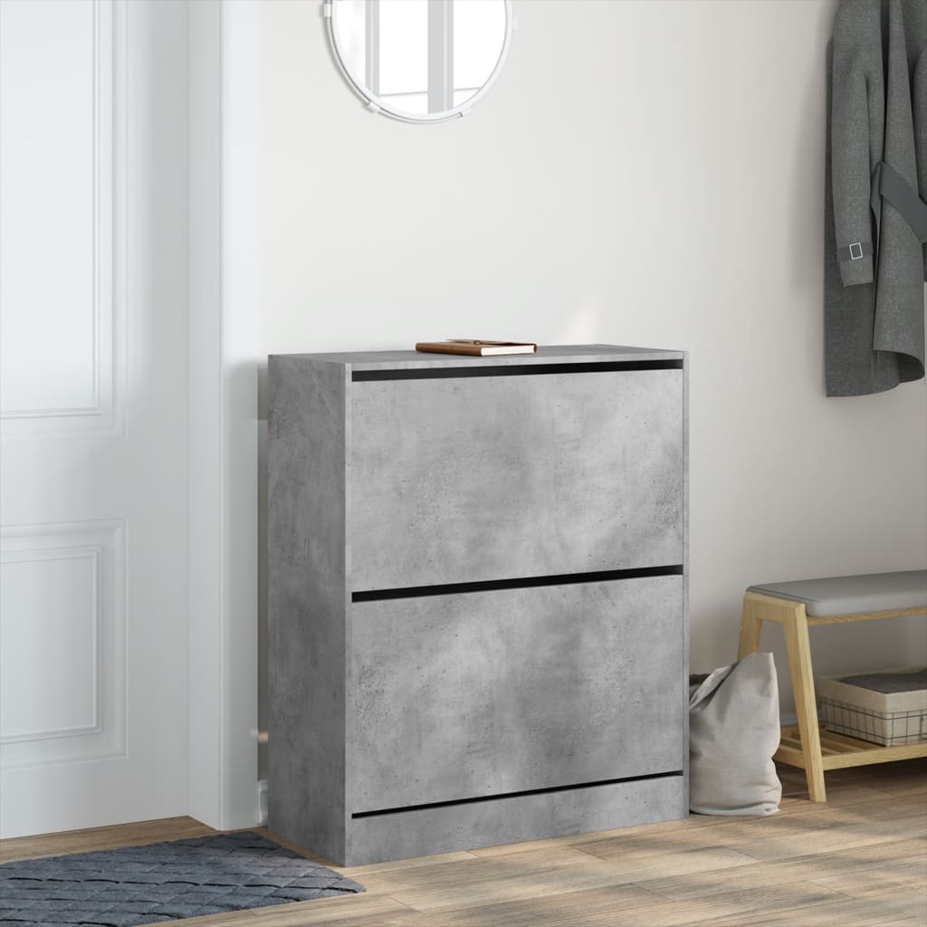 Schuhschrank Betongrau 80x34x96,5 cm Holzwerkstoff - Premium Schuhregale & -schränke - Just €109.32! Shop now at homesales4u