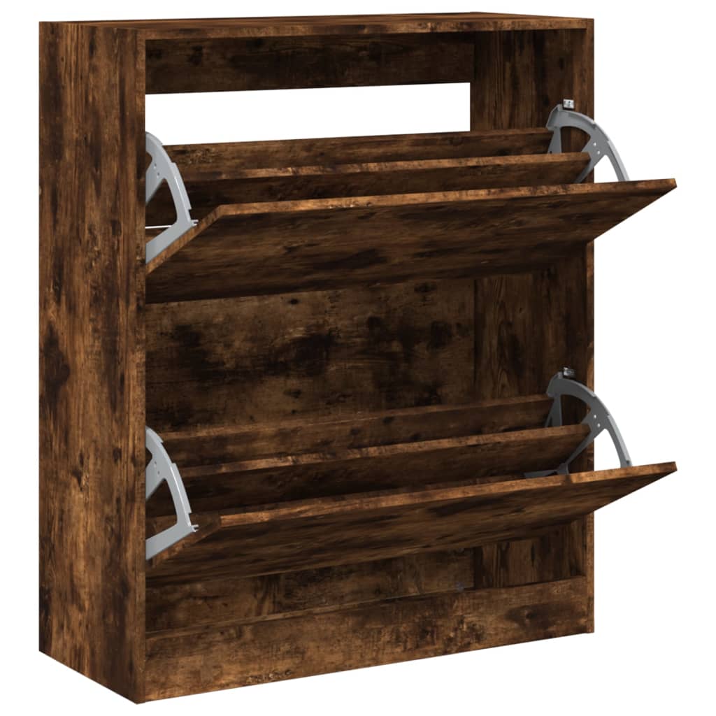 Schuhschrank Räuchereiche 80x34x96,5 cm Holzwerkstoff - Premium Schuhregale & -schränke - Just €118.27! Shop now at homesales4u