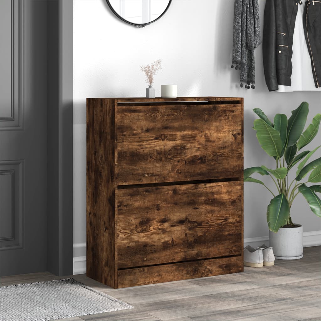 Schuhschrank Räuchereiche 80x34x96,5 cm Holzwerkstoff - Premium Schuhregale & -schränke - Just €118.27! Shop now at homesales4u