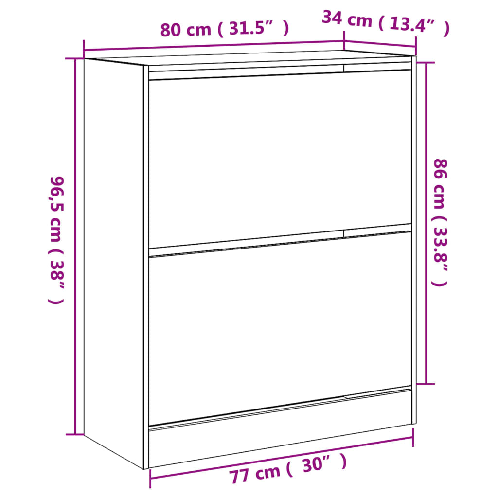 Schuhschrank Räuchereiche 80x34x96,5 cm Holzwerkstoff - Premium Schuhregale & -schränke - Just €118.27! Shop now at homesales4u