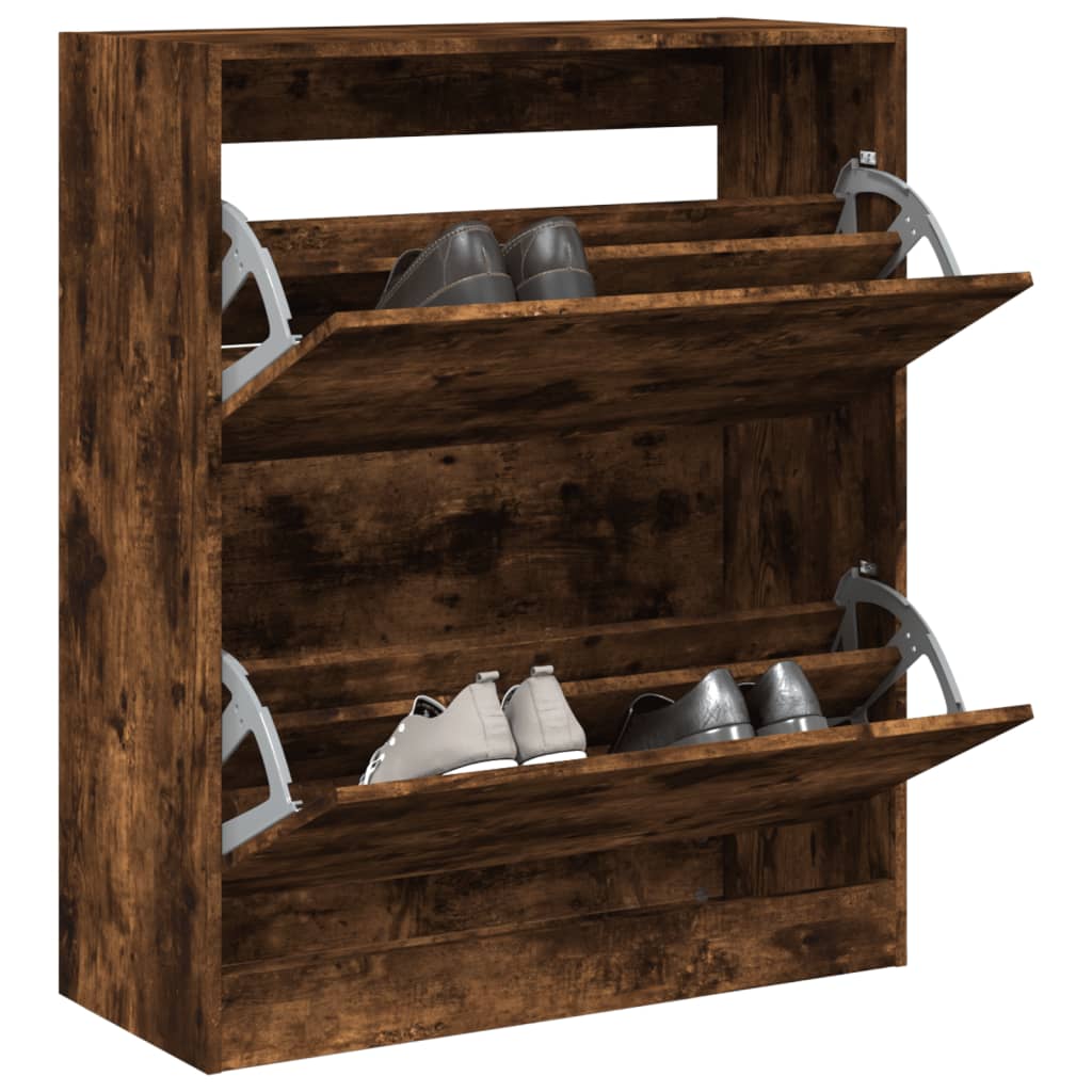 Schuhschrank Räuchereiche 80x34x96,5 cm Holzwerkstoff - Premium Schuhregale & -schränke - Just €118.27! Shop now at homesales4u