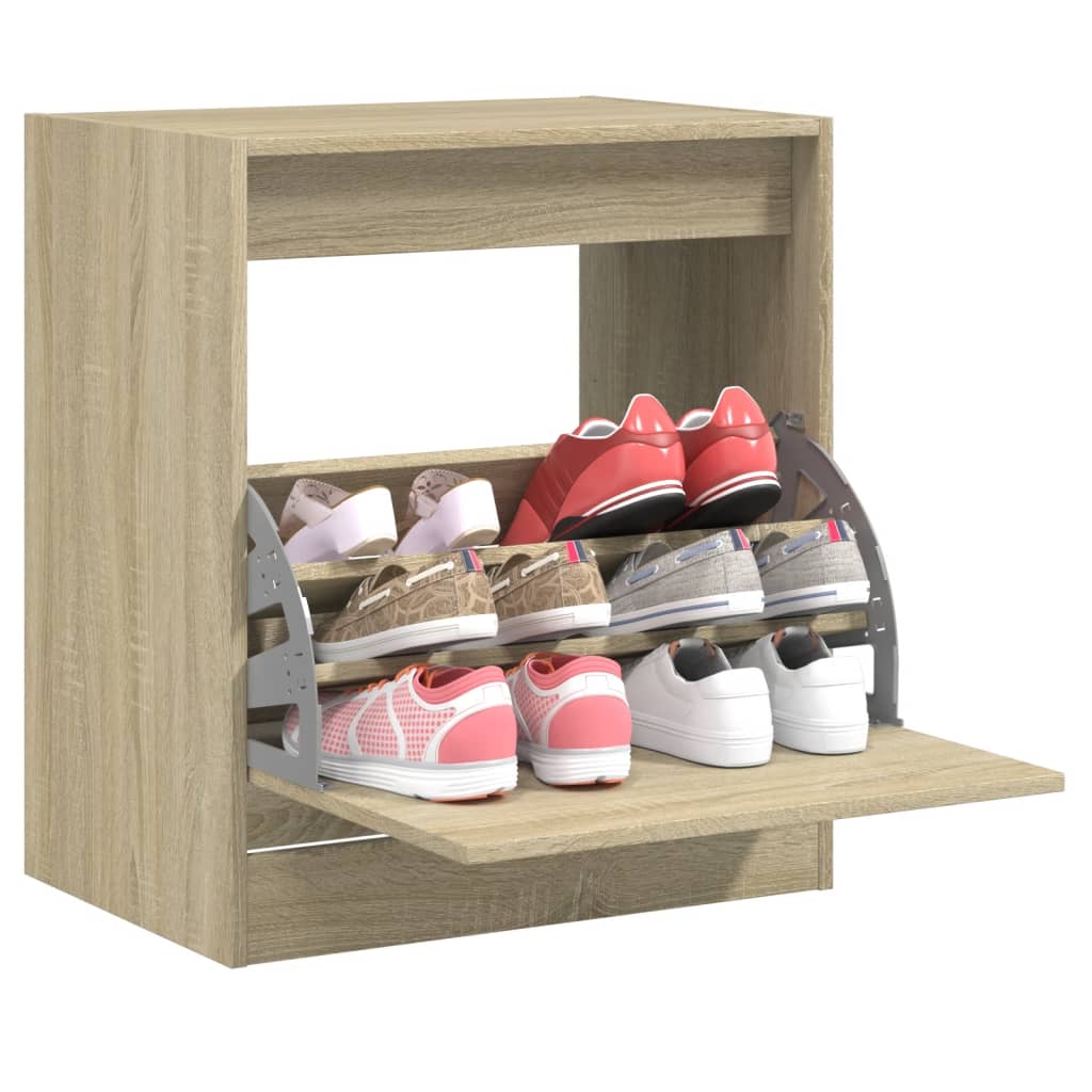 Schuhschrank Sonoma-Eiche 60x42x69 cm Holzwerkstoff - Premium Schuhregale & -schränke - Just €60.28! Shop now at homesales4u