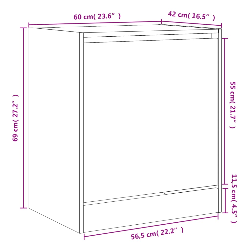 Schuhschrank Grau Sonoma 60x42x69 cm Holzwerkstoff - Premium Schuhregale & -schränke - Just €72.22! Shop now at homesales4u