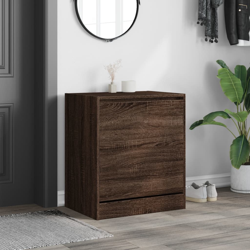 Schuhschrank Braun Eichen-Optik 60x42x69 cm Holzwerkstoff - Premium Schuhregale & -schränke - Just €64.28! Shop now at homesales4u