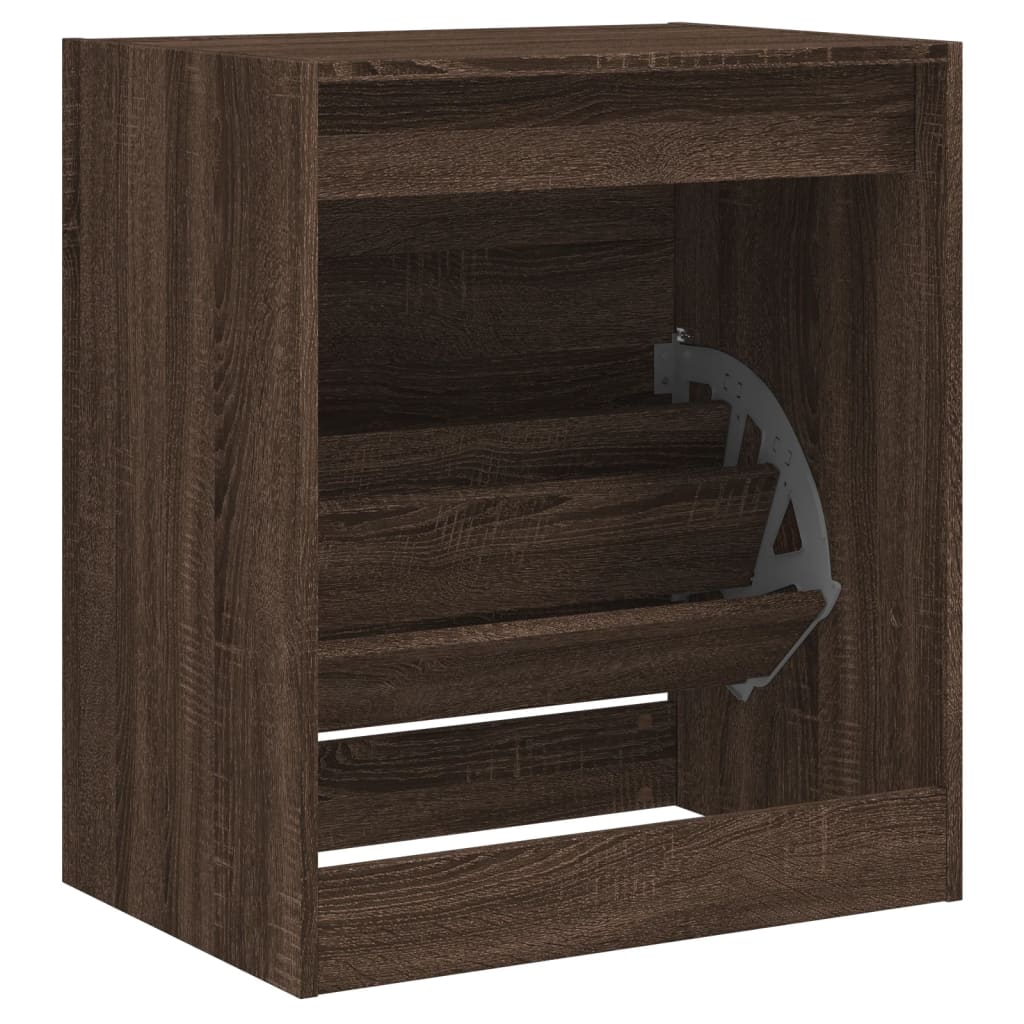 Schuhschrank Braun Eichen-Optik 60x42x69 cm Holzwerkstoff - Premium Schuhregale & -schränke - Just €64.28! Shop now at homesales4u