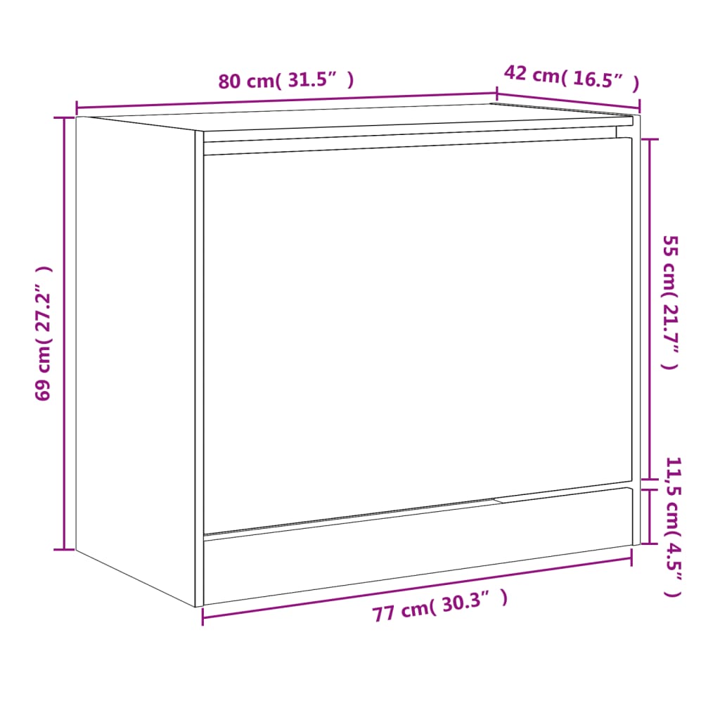 Schuhschrank Grau Sonoma 80x42x69 cm Holzwerkstoff - Premium Schuhregale & -schränke - Just €80.23! Shop now at homesales4u