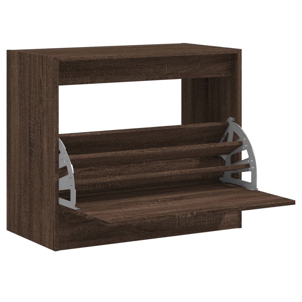 Schuhschrank Braun Eichen-Optik 80x42x69 cm Holzwerkstoff - Premium Schuhregale & -schränke - Just €73.20! Shop now at homesales4u