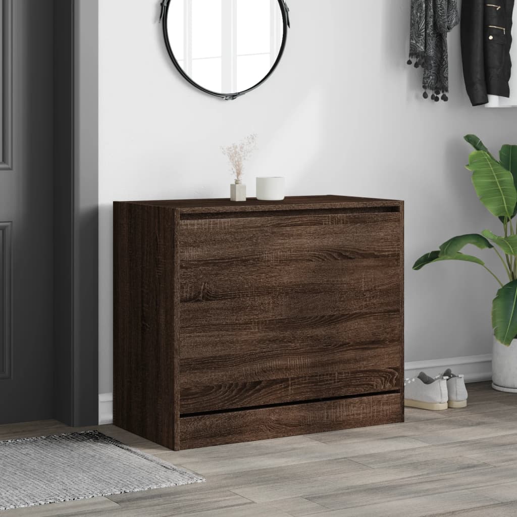 Schuhschrank Braun Eichen-Optik 80x42x69 cm Holzwerkstoff - Premium Schuhregale & -schränke - Just €73.20! Shop now at homesales4u