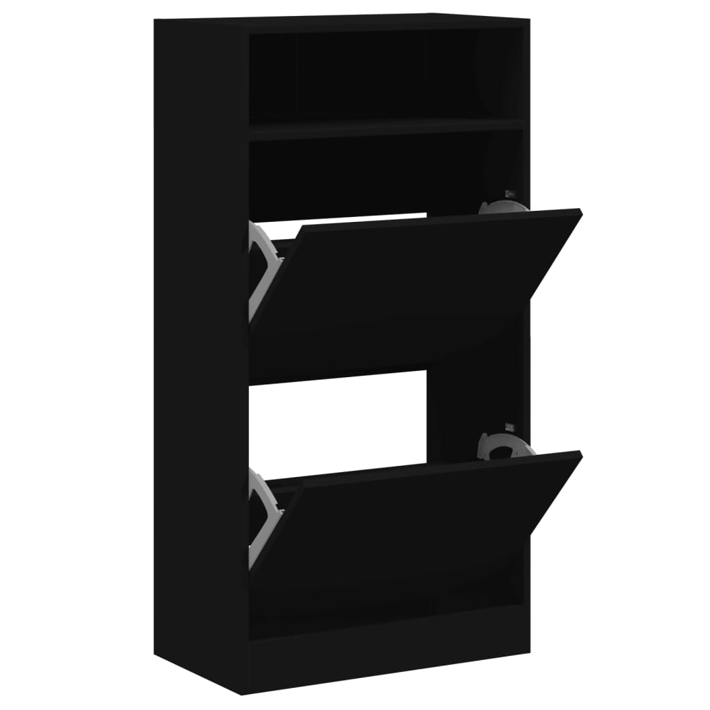 Schuhschrank Schwarz 60x34x116 cm Holzwerkstoff - Premium Schuhregale & -schränke - Just €98.98! Shop now at homesales4u