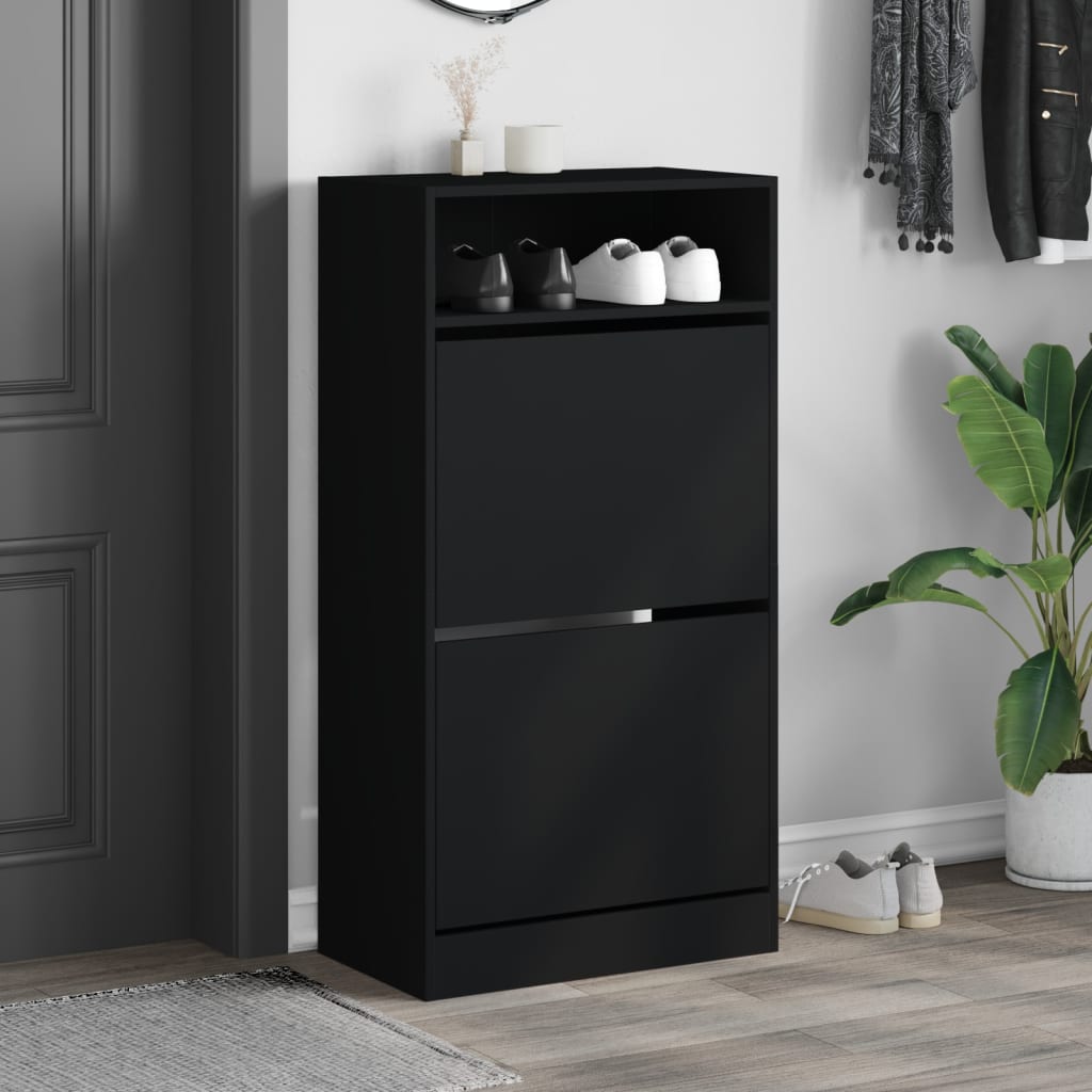 Schuhschrank Schwarz 60x34x116 cm Holzwerkstoff - Premium Schuhregale & -schränke - Just €98.98! Shop now at homesales4u