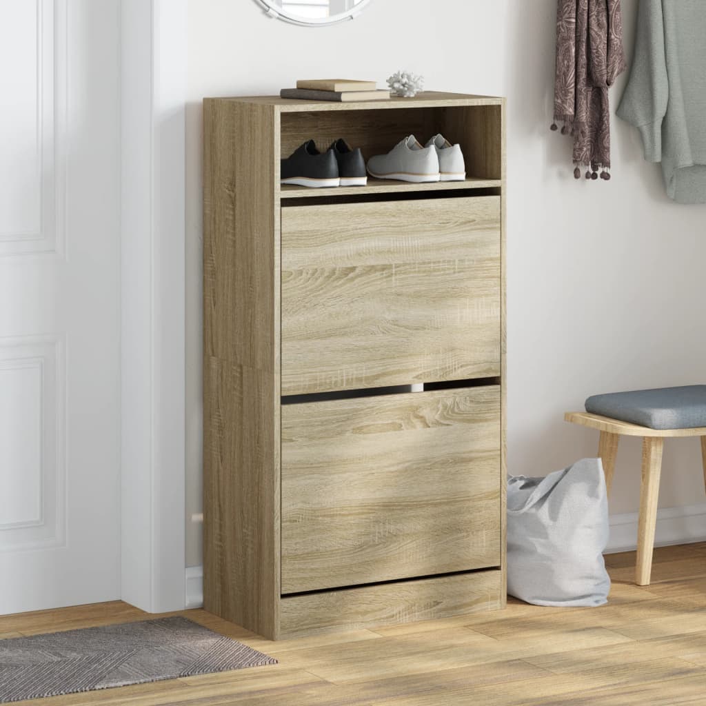 Schuhschrank Sonoma-Eiche 60x34x116 cm Holzwerkstoff - Premium Schuhregale & -schränke - Just €92.76! Shop now at homesales4u