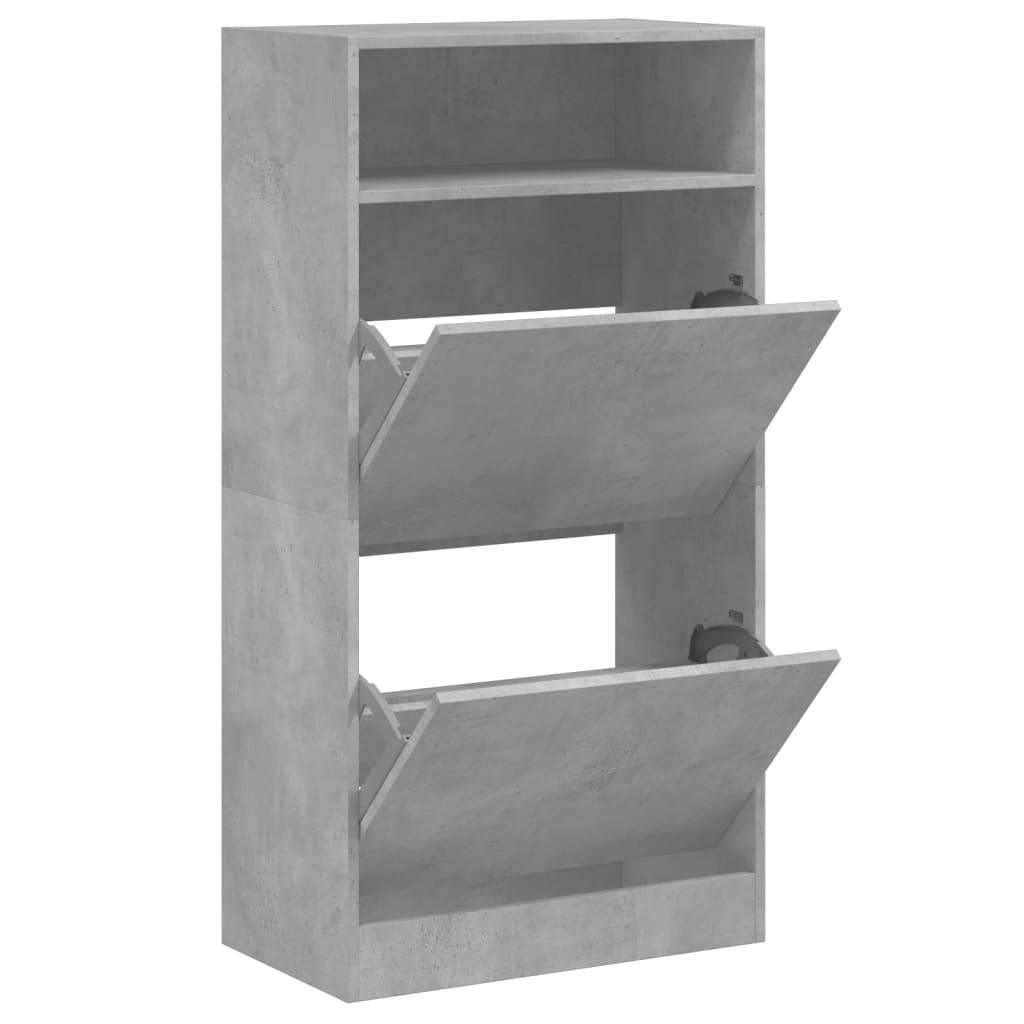 Schuhschrank Betongrau 60x34x116 cm Holzwerkstoff - Premium Schuhregale & -schränke - Just €96.56! Shop now at homesales4u