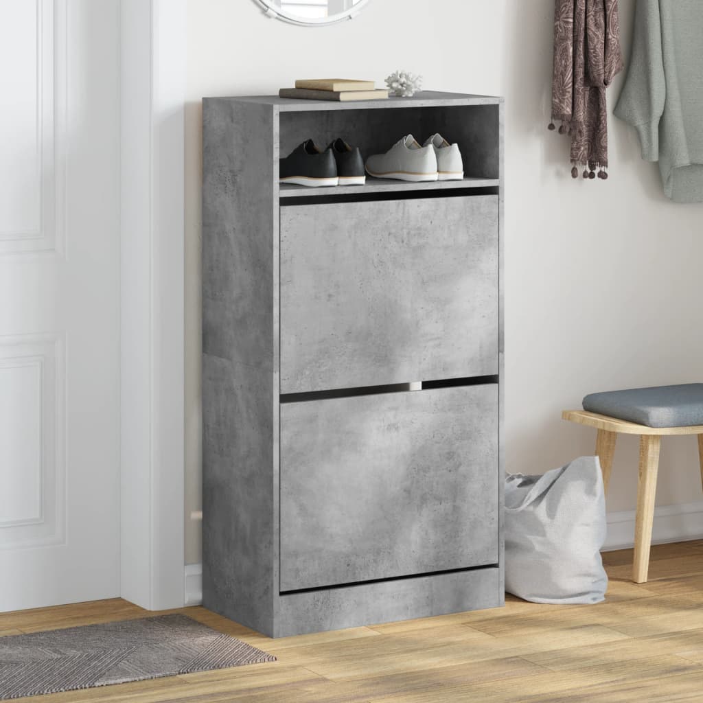 Schuhschrank Betongrau 60x34x116 cm Holzwerkstoff - Premium Schuhregale & -schränke - Just €96.56! Shop now at homesales4u