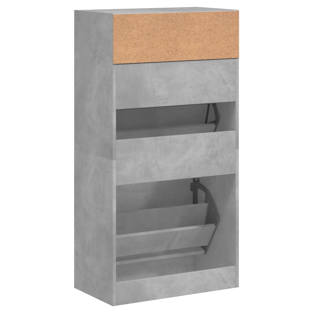 Schuhschrank Betongrau 60x34x116 cm Holzwerkstoff - Premium Schuhregale & -schränke - Just €96.56! Shop now at homesales4u