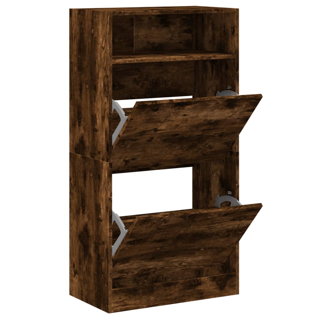 Schuhschrank Räuchereiche 60x34x116 cm Holzwerkstoff - Premium Schuhregale & -schränke - Just €113.60! Shop now at homesales4u
