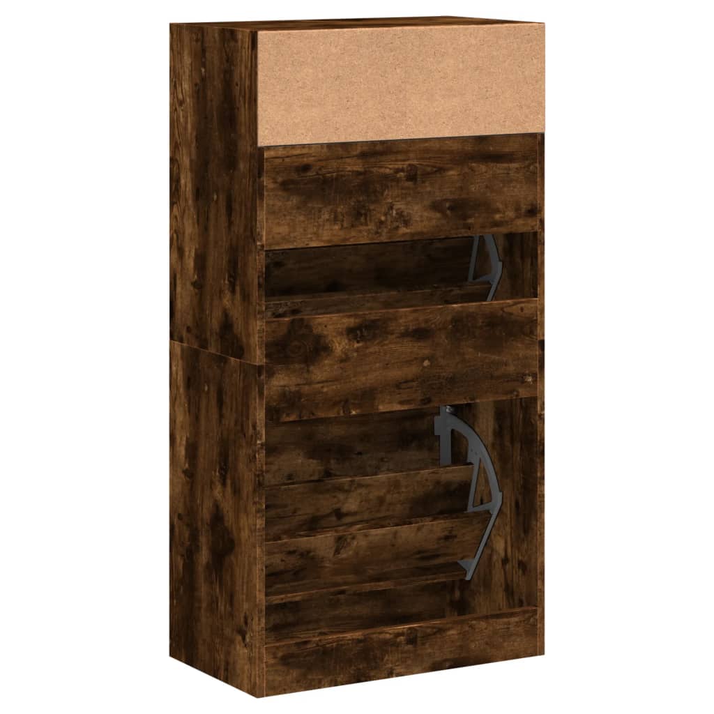 Schuhschrank Räuchereiche 60x34x116 cm Holzwerkstoff - Premium Schuhregale & -schränke - Just €113.60! Shop now at homesales4u