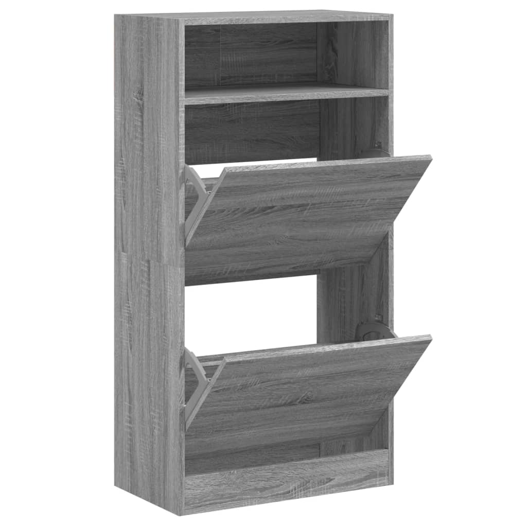 Schuhschrank Grau Sonoma 60x34x116 cm Holzwerkstoff - Premium Schuhregale & -schränke - Just €108.74! Shop now at homesales4u