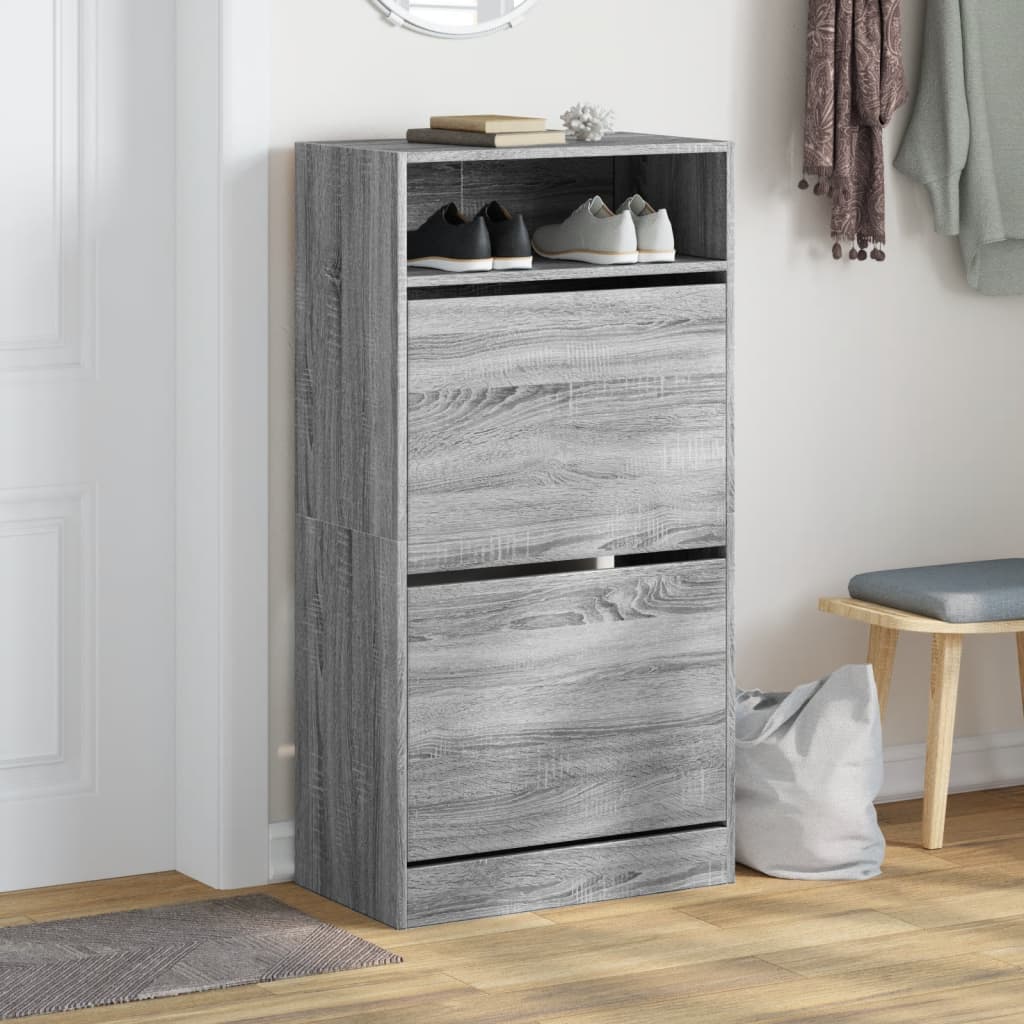 Schuhschrank Grau Sonoma 60x34x116 cm Holzwerkstoff - Premium Schuhregale & -schränke - Just €108.74! Shop now at homesales4u