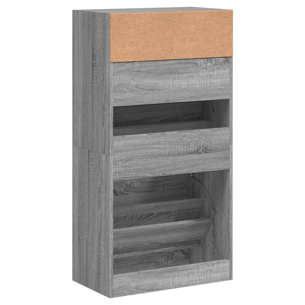 Schuhschrank Grau Sonoma 60x34x116 cm Holzwerkstoff - Premium Schuhregale & -schränke - Just €108.74! Shop now at homesales4u