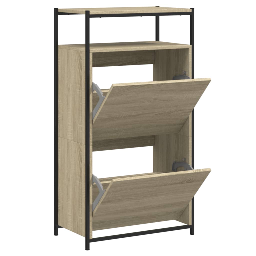 Schuhschrank Sonoma-Eiche 60x34x112 cm Holzwerkstoff - Premium Schuhregale & -schränke - Just €98.35! Shop now at homesales4u