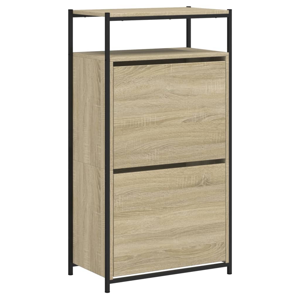 Schuhschrank Sonoma-Eiche 60x34x112 cm Holzwerkstoff - Premium Schuhregale & -schränke - Just €98.35! Shop now at homesales4u