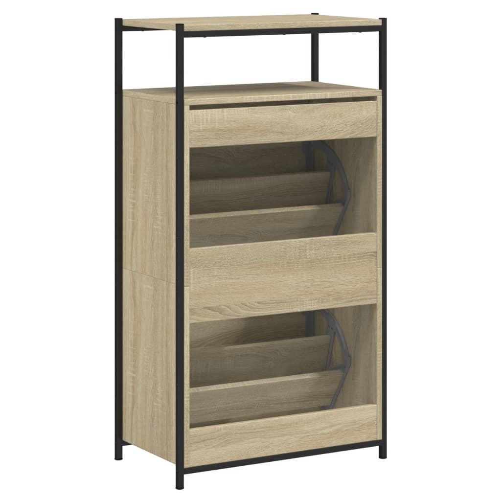 Schuhschrank Sonoma-Eiche 60x34x112 cm Holzwerkstoff - Premium Schuhregale & -schränke - Just €98.35! Shop now at homesales4u