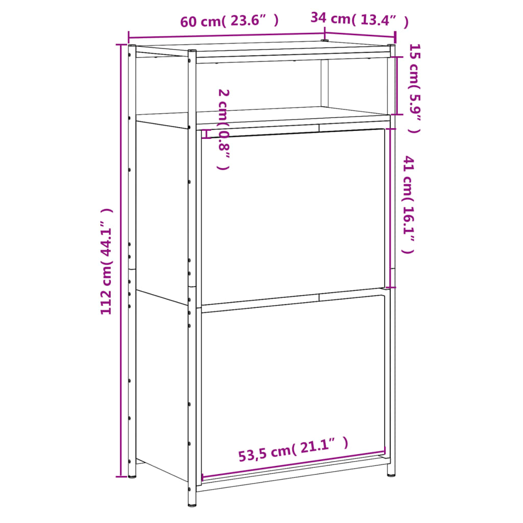 Schuhschrank Sonoma-Eiche 60x34x112 cm Holzwerkstoff - Premium Schuhregale & -schränke - Just €98.35! Shop now at homesales4u