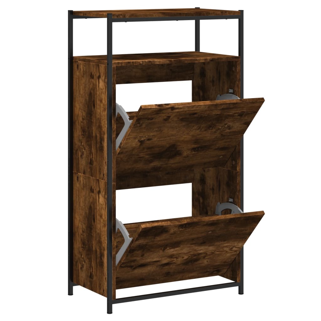 Schuhschrank Räuchereiche 60x34x112 cm Holzwerkstoff - Premium Schuhregale & -schränke - Just €113! Shop now at homesales4u