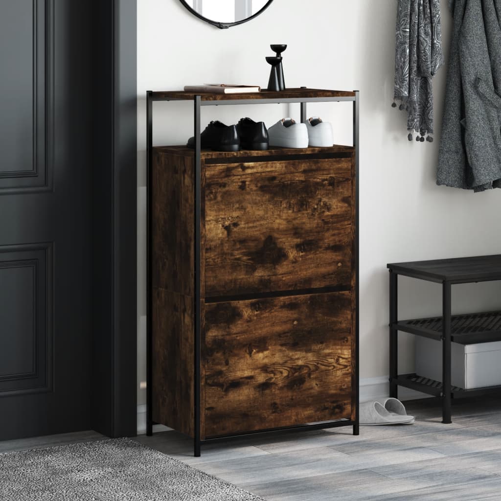 Schuhschrank Räuchereiche 60x34x112 cm Holzwerkstoff - Premium Schuhregale & -schränke - Just €113! Shop now at homesales4u
