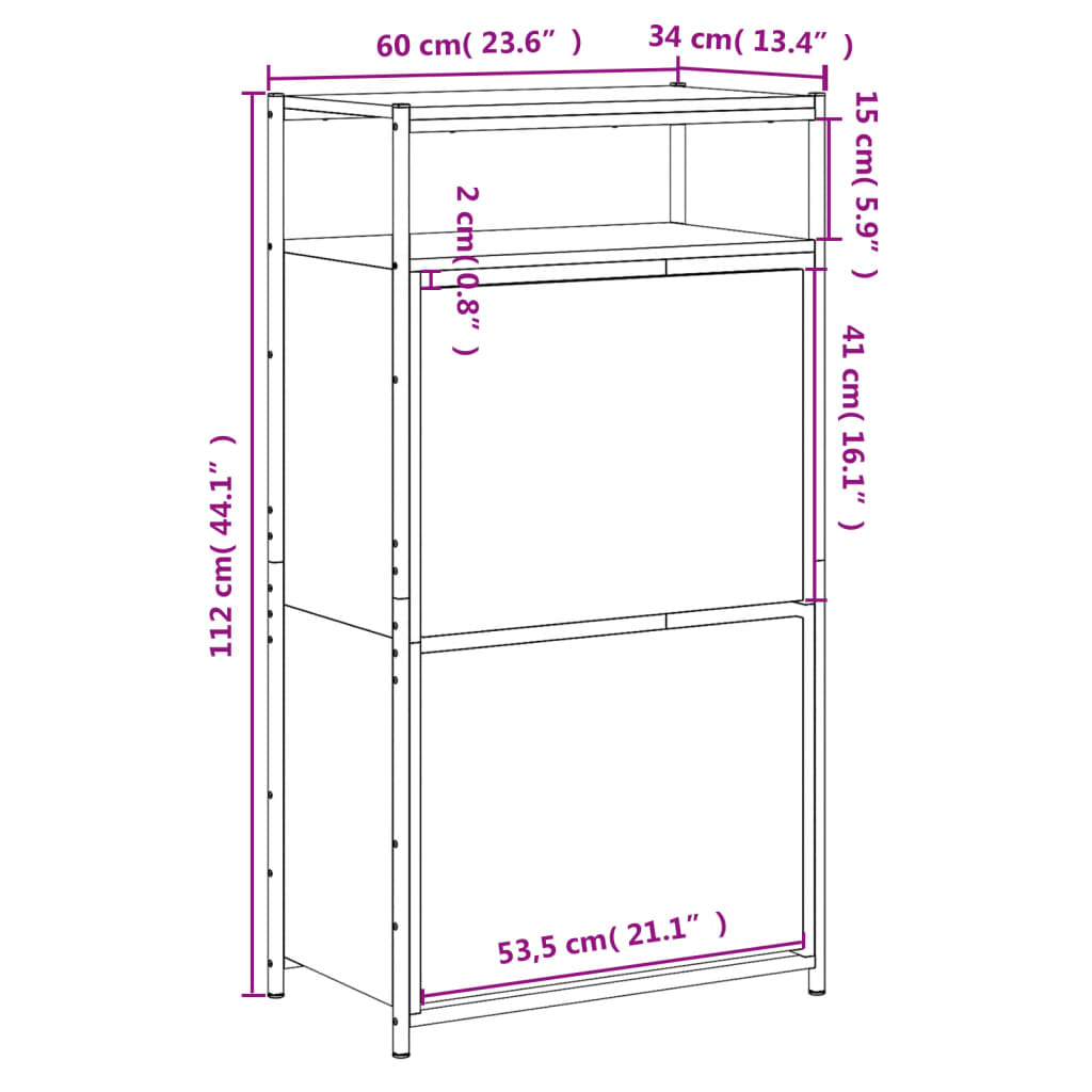 Schuhschrank Räuchereiche 60x34x112 cm Holzwerkstoff - Premium Schuhregale & -schränke - Just €113! Shop now at homesales4u