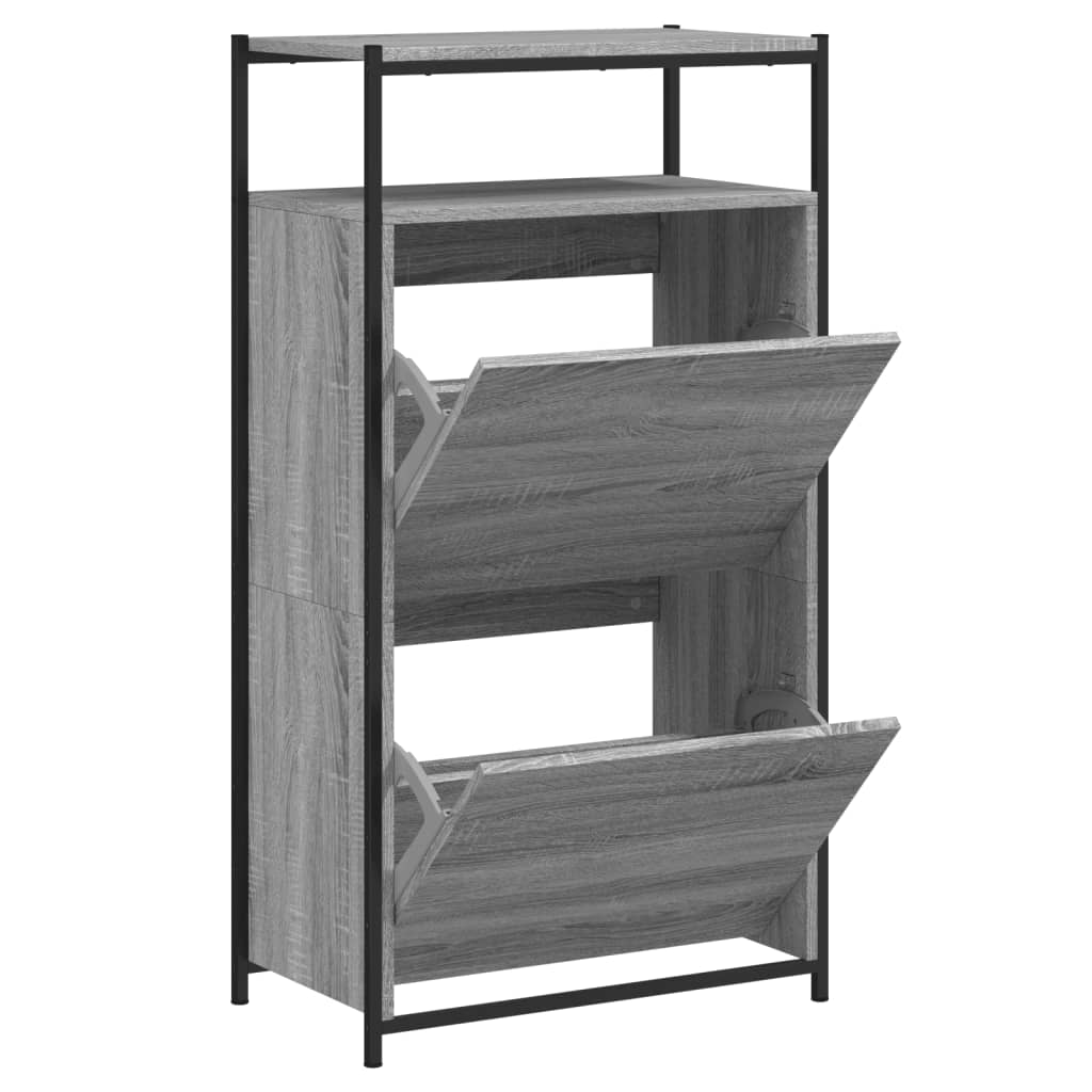 Schuhschrank Grau Sonoma 60x34x112 cm Holzwerkstoff - Premium Schuhregale & -schränke - Just €114.29! Shop now at homesales4u