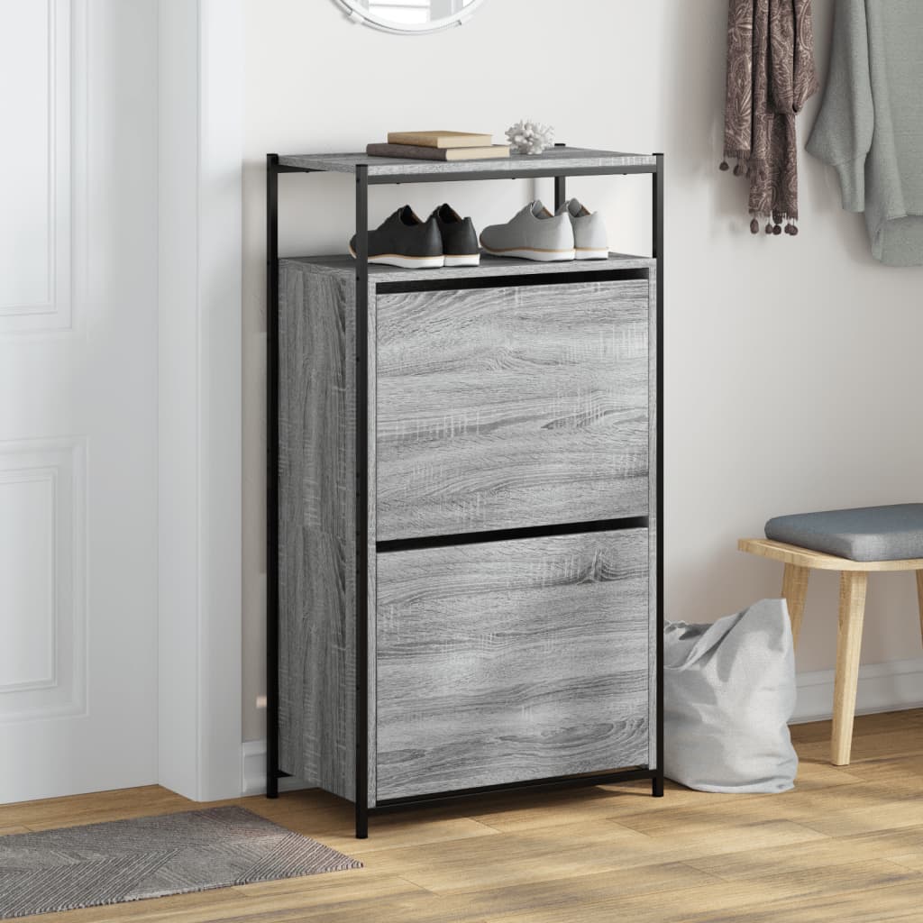 Schuhschrank Grau Sonoma 60x34x112 cm Holzwerkstoff - Premium Schuhregale & -schränke - Just €114.29! Shop now at homesales4u