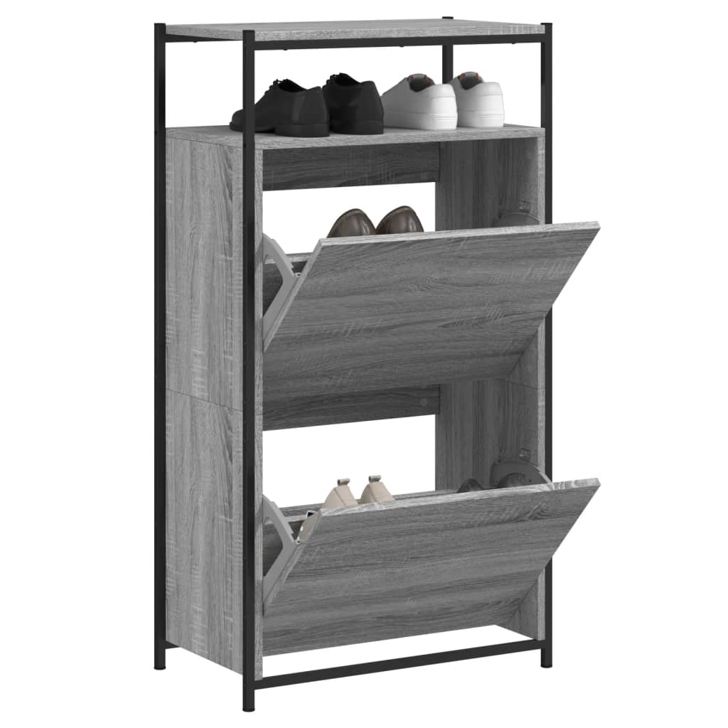 Schuhschrank Grau Sonoma 60x34x112 cm Holzwerkstoff - Premium Schuhregale & -schränke - Just €114.29! Shop now at homesales4u