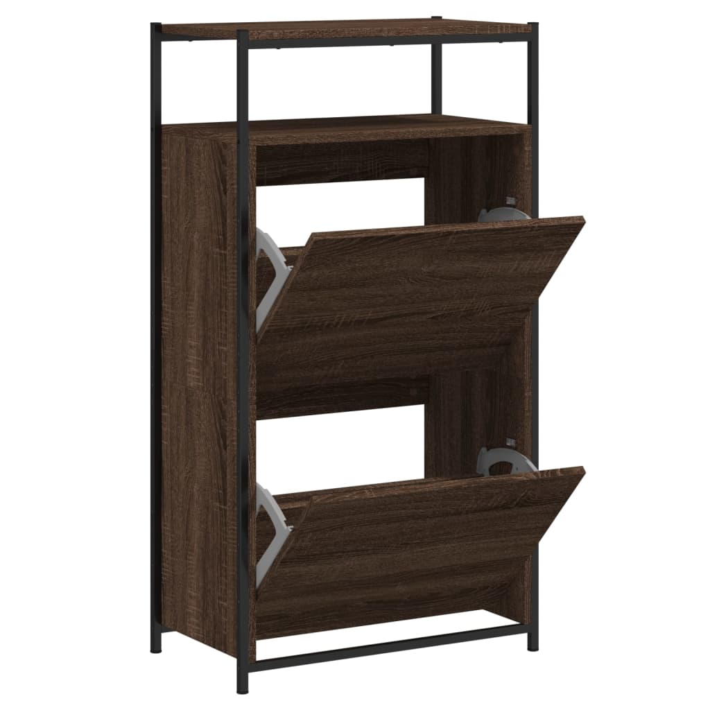 Schuhschrank Braun Eichen-Optik 60x34x112 cm Holzwerkstoff - Premium Schuhregale & -schränke - Just €126.37! Shop now at homesales4u