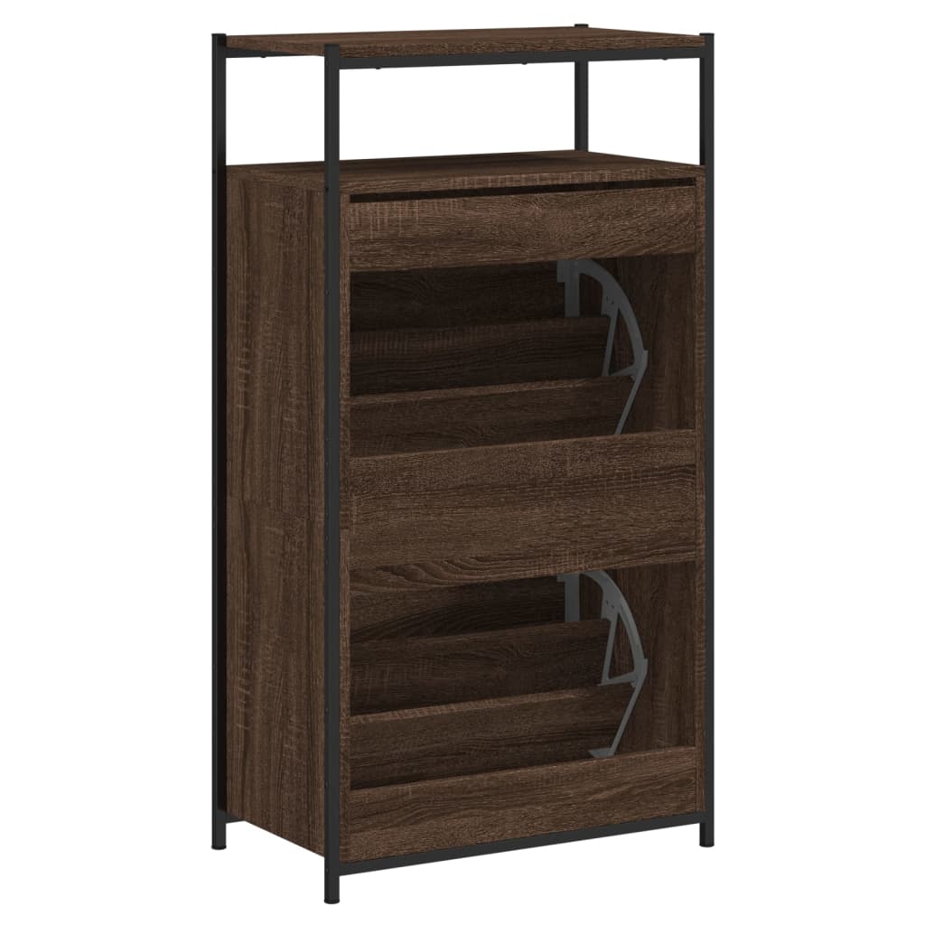 Schuhschrank Braun Eichen-Optik 60x34x112 cm Holzwerkstoff - Premium Schuhregale & -schränke - Just €126.37! Shop now at homesales4u