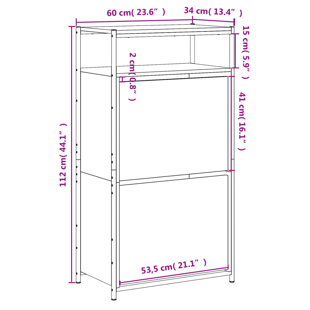 Schuhschrank Braun Eichen-Optik 60x34x112 cm Holzwerkstoff - Premium Schuhregale & -schränke - Just €126.37! Shop now at homesales4u
