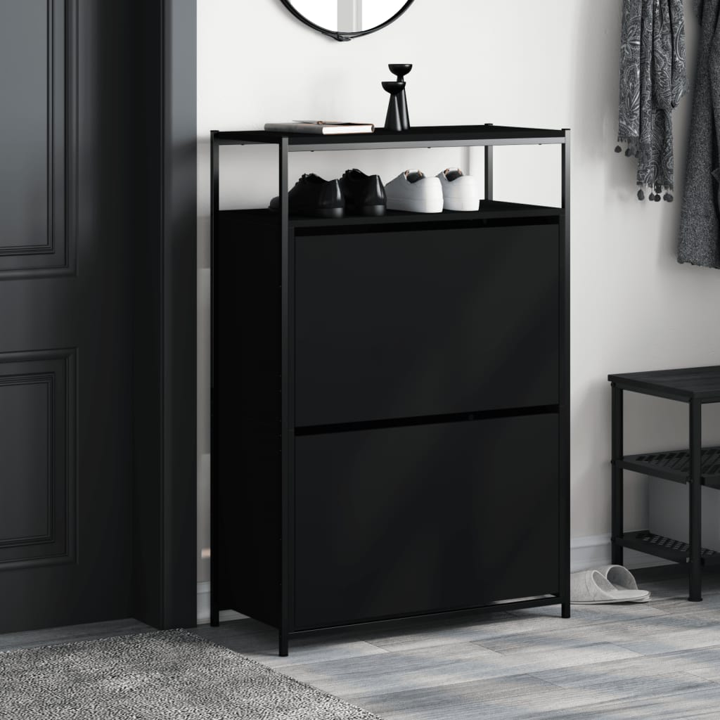 Schuhschrank Schwarz 75x34x112 cm Holzwerkstoff - Premium Schuhregale & -schränke - Just €132.11! Shop now at homesales4u