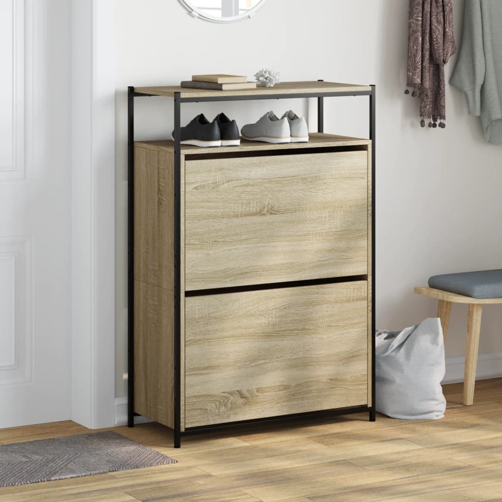 Schuhschrank Sonoma-Eiche 75x34x112 cm Holzwerkstoff - Premium Schuhregale & -schränke - Just €117.06! Shop now at homesales4u