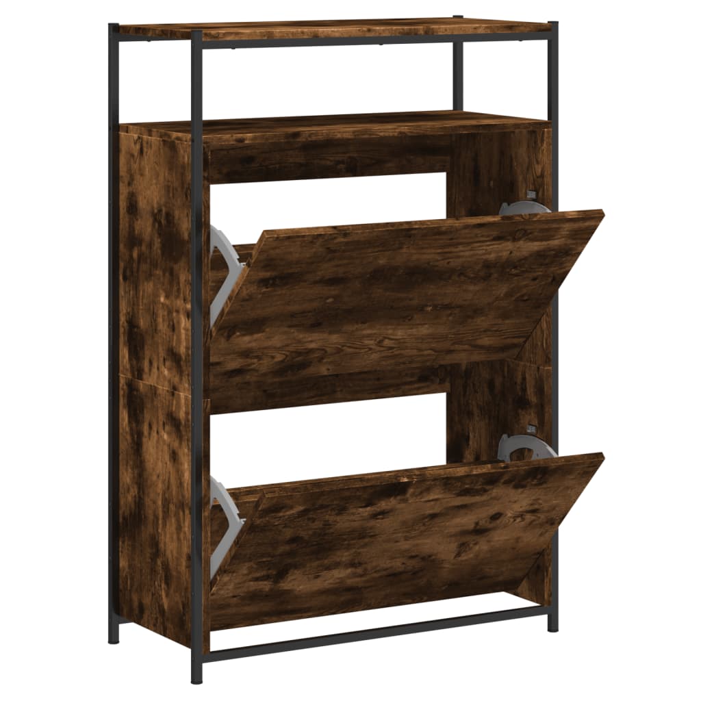Schuhschrank Räuchereiche 75x34x112 cm Holzwerkstoff - Premium Schuhregale & -schränke - Just €119.20! Shop now at homesales4u